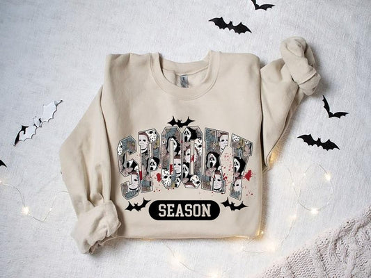 Cute Spooky Season Sweatshirt, Halloween Sweatshirt, Womens Halloween Sweatshirt, Cute Fall Sweater, Gift For Halloween, Spooky Season Shirt, Funny Halloween Shirt, Halloween for women