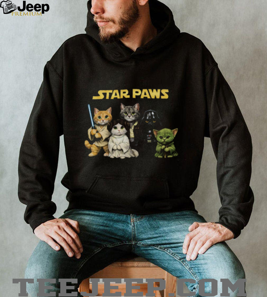 Cute Star Paws Cat Characters Sci Fi Movie Kitten Parody T Shirt