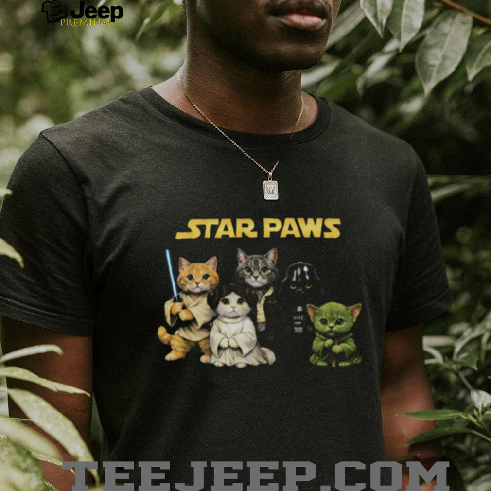 Cute Star Paws Cat Characters Sci Fi Movie Kitten Parody T Shirt