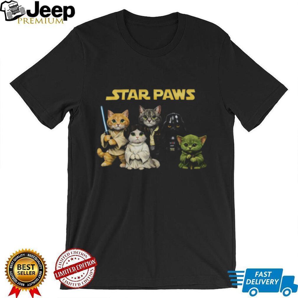 Cute Star Paws Cat Characters Sci Fi Movie Kitten Parody T Shirt