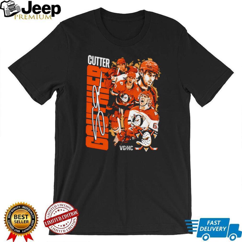 Cutter Gauthier Anaheim Ducks Hockey Future Star Signature Style Fans Black T Shirt