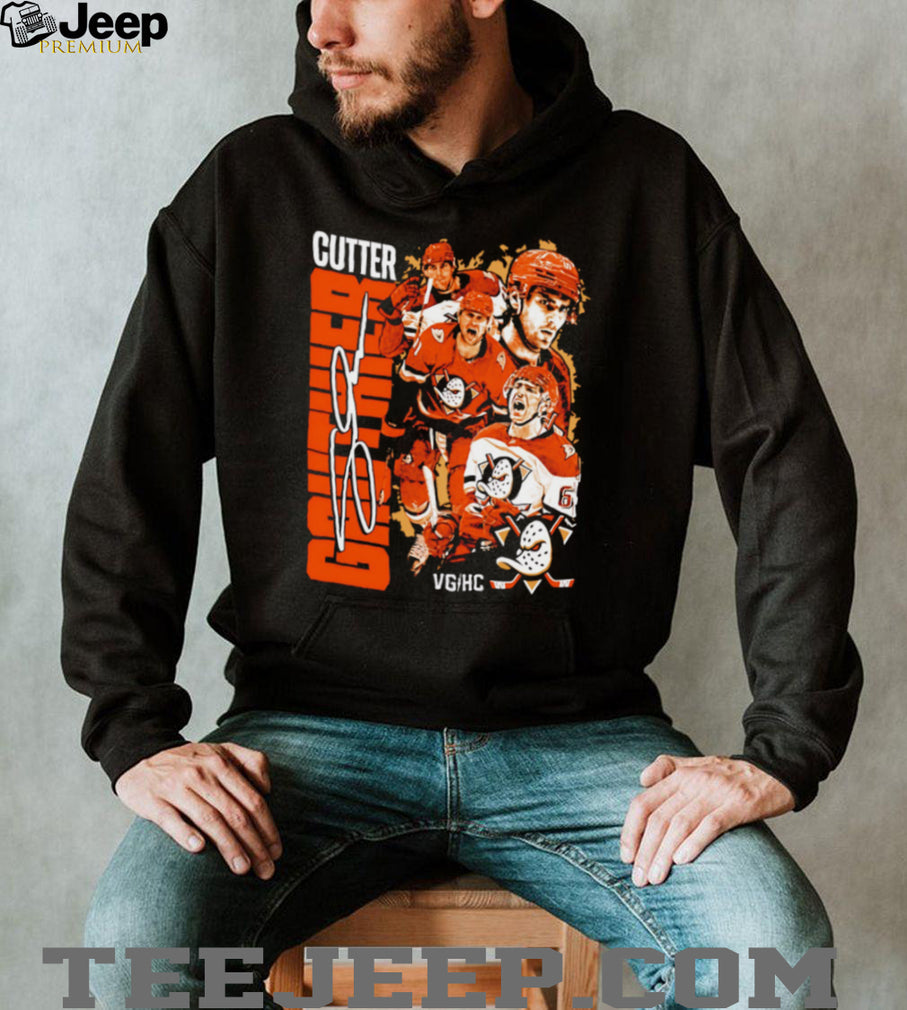 Cutter Gauthier Anaheim Ducks Hockey Future Star Signature Style Fans Black T Shirt