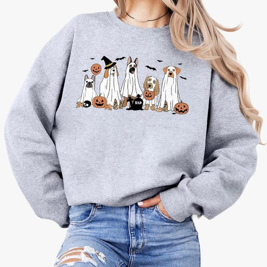 Сute Ghost Dog Shirt, Ghost Dog Tee, Dog Lovers Tshirt, Halloween Cute Sweatshirt, Halloween Dog T-shirt, Spooky Season Gift, Halloween Dog Sweatshirt, Comfort Shirt for Dog Lover, Ghost Dog Shirt, Spooky Season Tee, Halloween Tee for Women, Women Top