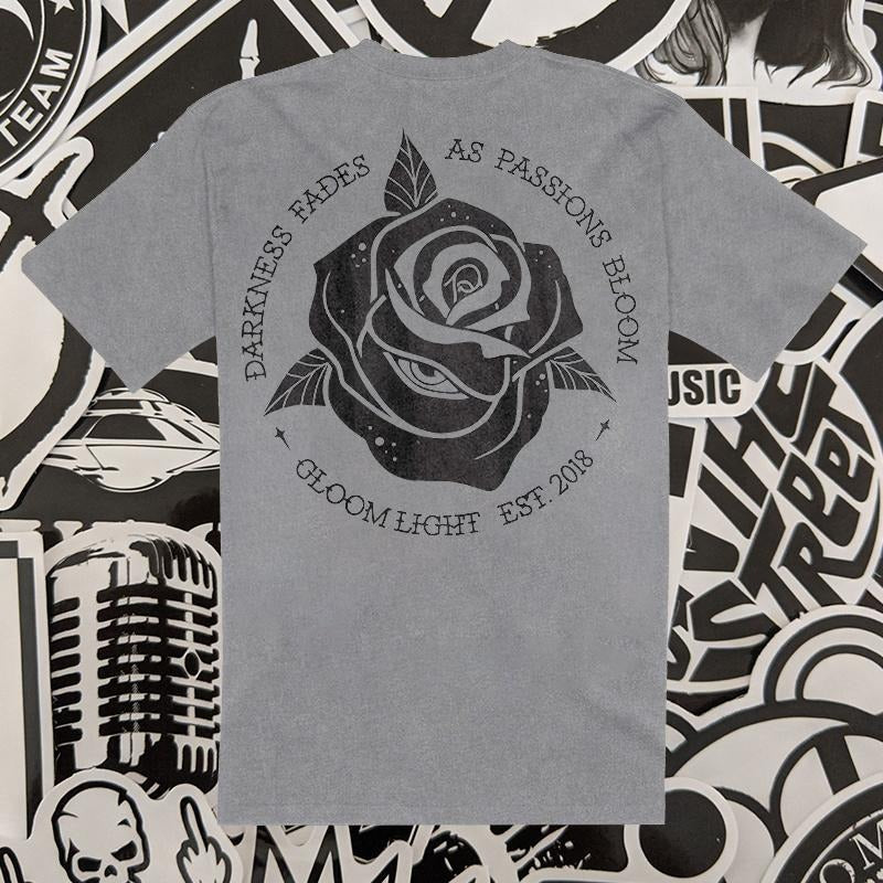 DARKNESS FADES rose print men casual tees designer - Naughty Clothes Men