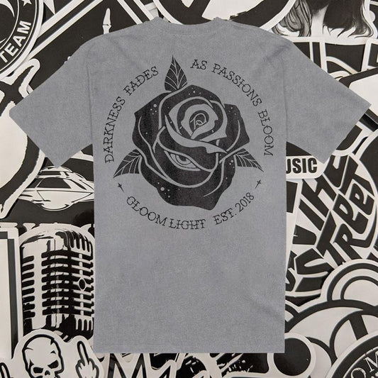 DARKNESS FADES rose print men casual tees designer - Naughty Clothes Men