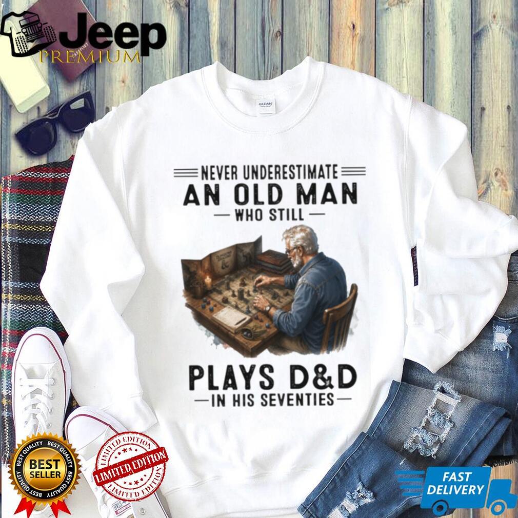 D&D Tabletop Gamer Old Man In His Seventies Vintage Board Game Men Shirt