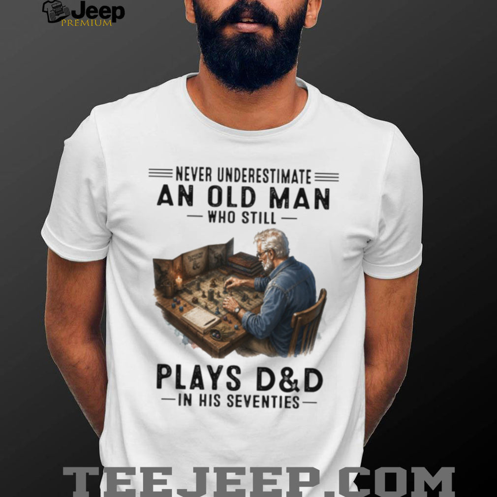 D&D Tabletop Gamer Old Man In His Seventies Vintage Board Game Men Shirt