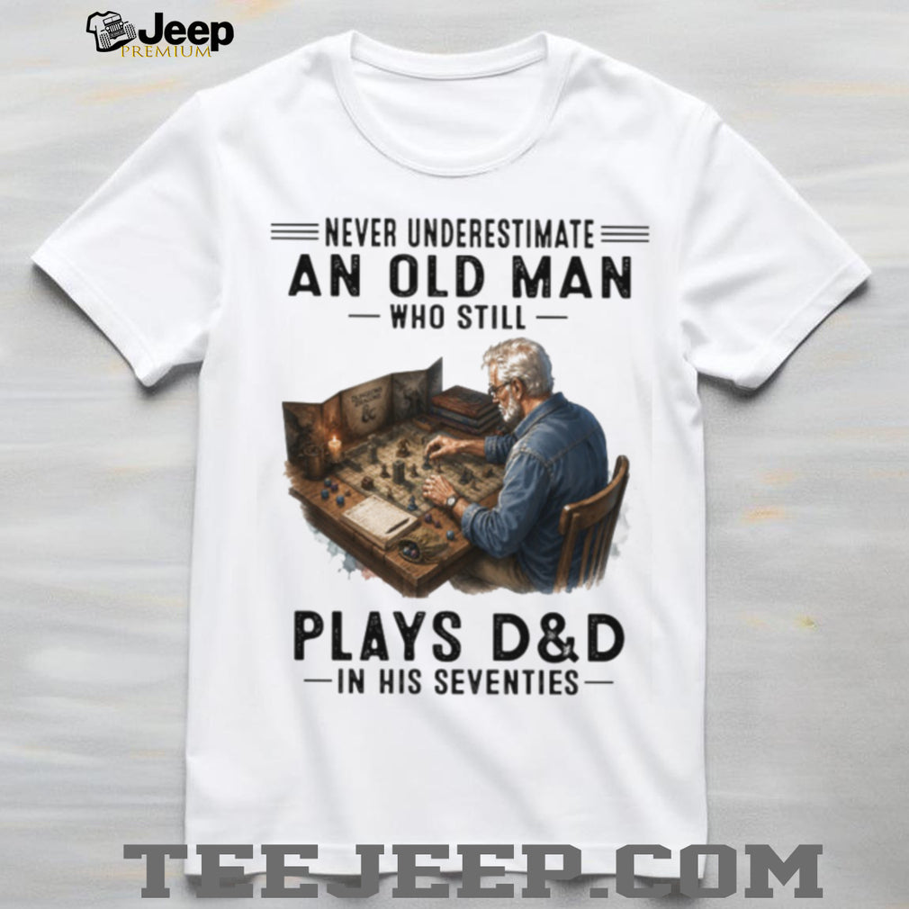 D&D Tabletop Gamer Old Man In His Seventies Vintage Board Game Men Shirt