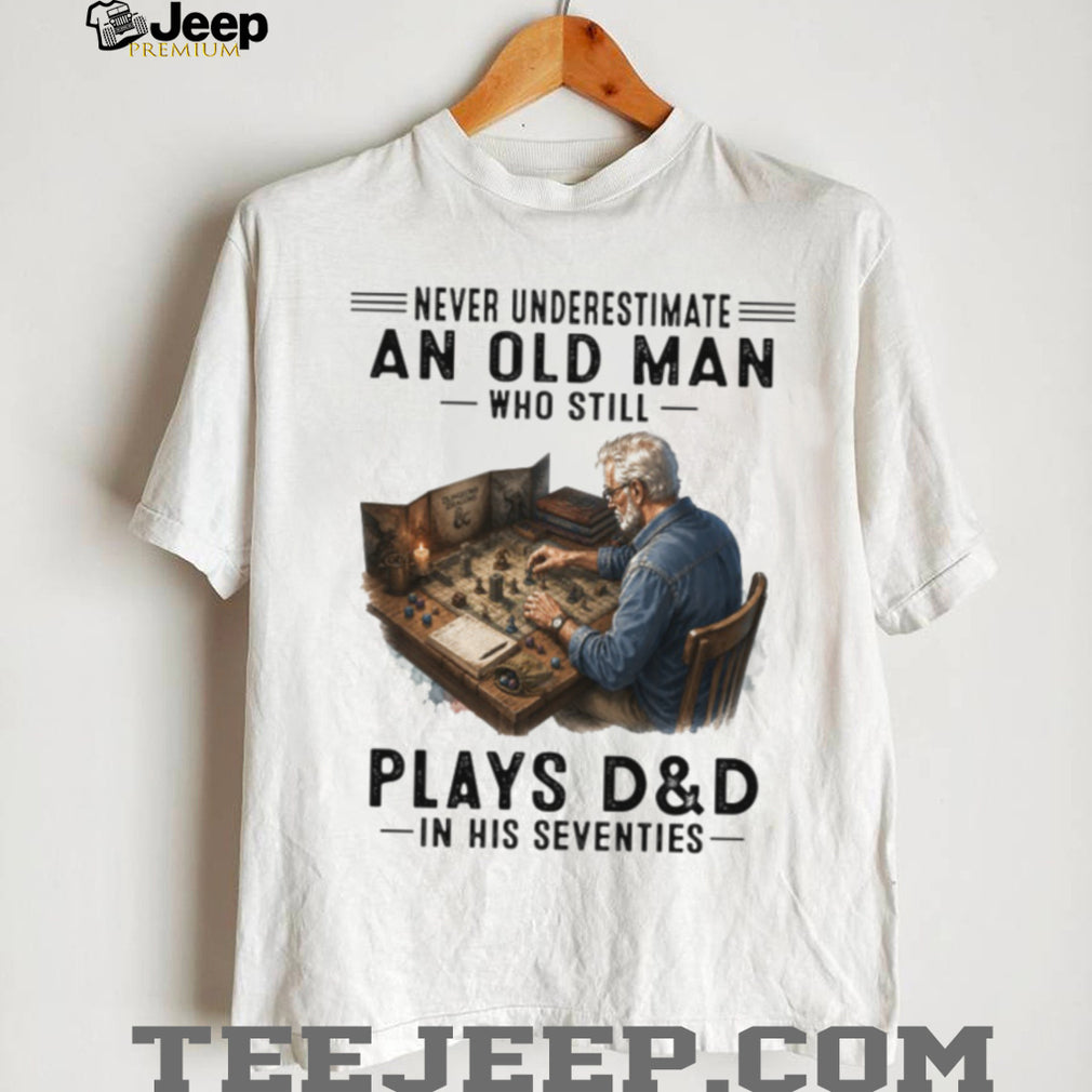 D&D Tabletop Gamer Old Man In His Seventies Vintage Board Game Men Shirt