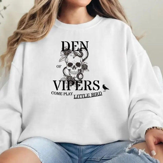 DEN OF VIPERS Crewneck, Bookish Merch, Books, Dark Romance, Booktok, Gildan 18000, Little Bird, Vipers