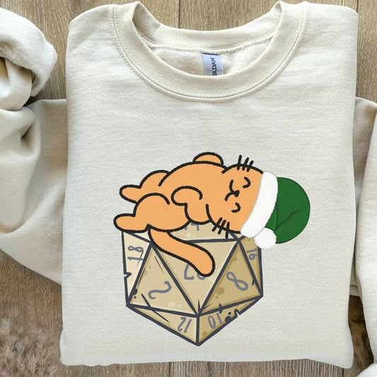 DND Christmas dice Sweatshirt, Dungeons and Dragons, Dnd, Merry DND dice shirt, D20 shirt, TTRPG, Encumbrance, Dungeon master Christmas gift
