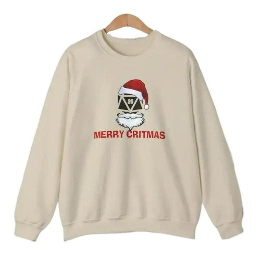 DND Merry Critmas Sweatshirt, Dungeons and Dragons Christmas Sweatshirt, Party Sweatshirt, DnD Fans, D20 Christmas, RPG,...