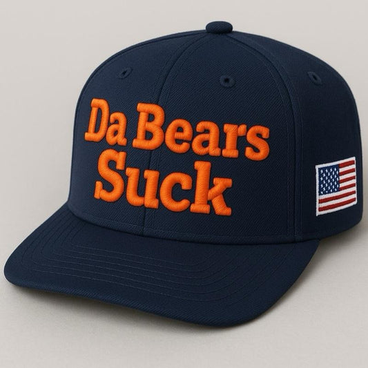 Da Bears Hat Adjustable Snapback Cap with American Flag Embroidery &  Navy Blue Fitted