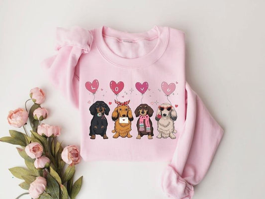 Dachshund  Sweatshirt, Dog Lover Gift, Valentines Day  Hoodie and Sweater; T-shirt Cotton Menswear