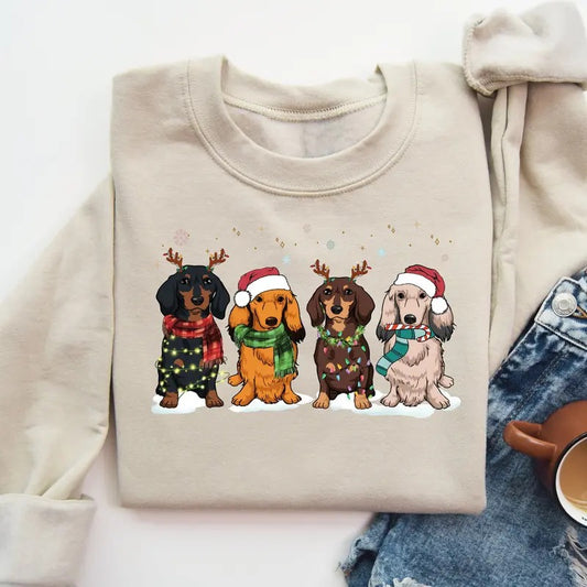 Dachshund Christmas Sweatshirt, Christmas Dog Sweatshirt, Dachshund Shirt, Dachshund Mom Shirt, Dog Lover Shirt, Dachshund Lover Shirt, Xmas Gift Shirt