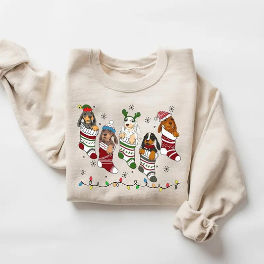 Dachshund Christmas Sweatshirt, Dachshund Christmas Sweater, Christmas Dog Shirt, Dog Lover Gift, Dachshund New Year Shirt, Christmas Crewneck, Dachshund Mom Shirt