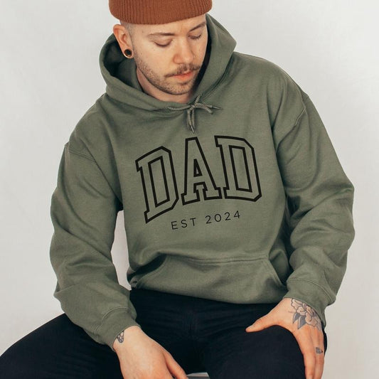 Dad Est 2024 Hoodie, Dad Sweatshirt, Custom Dad SHirt, Pregnancy Announcement for Dad, Gift for Dad, Father's Day Shirt, New Dad Sweater, Dad Birthday Christmas Valentine Gift