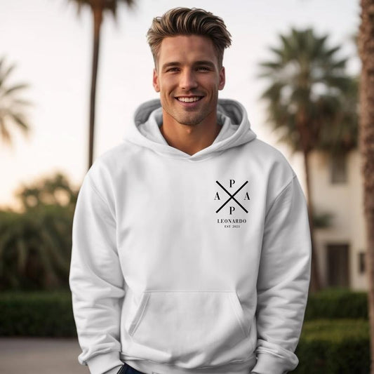 Dad Hoodie Personalized with Name and Year, Father Hoodie Gift, Expecting Dad Announcement, Father's Day Gift, Dad Sweatshirt Saying