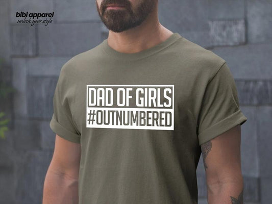 Dad Of Girls Outnumbered Shirt, Gift for Grandpa Shirt, New Dad Shirt, Dad Shirt, Daddy Shirt, Father's Day Shirt