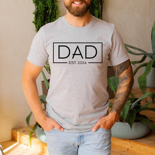 Dad Shirt, Dad Est 2024 T-Shirt, New Dad Shirts, Pregnancy Announcement For Dad, Dad To Be Gift, Father's Day Shirt, Dad Gift From Wife