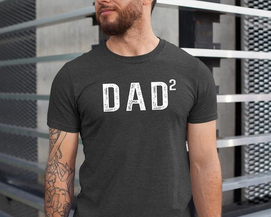 Dad Squared Shirt, Dad 2 Men's T shirt, Father of Two Kids, Fathers Day Shirt