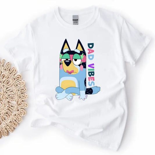 Dad Vibes Bluey Dog Shirt, Bluey Dog Dad Sweatshirt, Bluey Dog Characters Tee, Father's Day Sweatshirt, Best Dad Gift, Father's Day, Birthday, New Dad Shirt, Gift Idea for Girl's Dad, Bluey Shirtstyle{n002}2