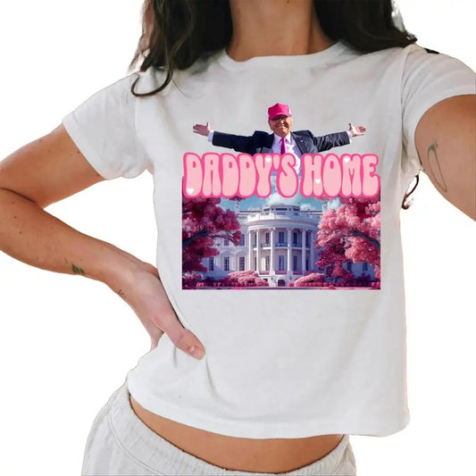 Daddy'S Home Baby Tee, Trump 2024 Baby Tee, Funny Trump Baby Tee, Republican Gifts Casual Comfort