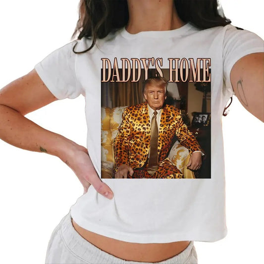 Daddys Home Baby Tee Trump 2024, Make America Great Bimbo Slut Baby Tee Baby Tees Casual Comfort