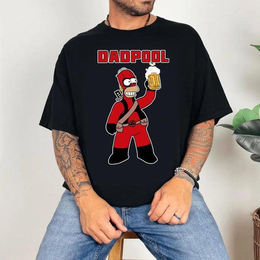 Dadpool Funny Homer Deadpool Dad Shirt, Graphic Tee Father's Day Gift