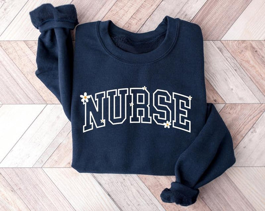 Daisy Nurse RN Sweatshirt, Floral Nurse Sweater, Nursing Crewneck, BSN RN ER Graduation Gift For New Nurse, Nurse Shirt, Floral Nurse Shirt, Nurse Appreciation Gift