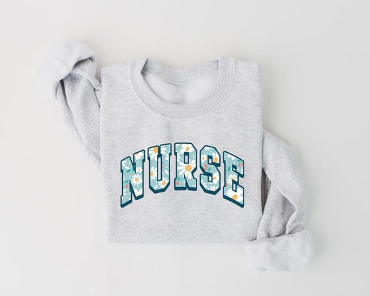 Daisy Nurse Shirt, Floral Nurse Sweatshirt, Nurse Appreciation, Nursing School Tee, ER RN NICU Graphic Tee