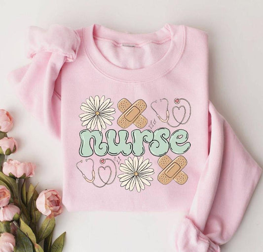 Daisy Nurse Sweatshirt, Floral Nurse Tee, Rn Or Er Nurse Shirt, Medical School Nurse Sweatshirt, Nurse Graduation Gift, Nurse Week Shirt