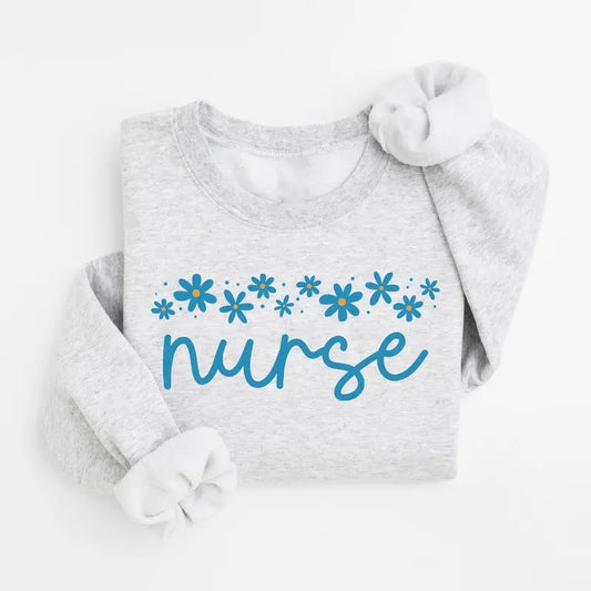 Daisy Nurse Sweatshirt, Gift For ER RN & LPN Nurse Shirt, Floral Nurse Crewneck Women, Nurse Week Shirt, Nurse Appreciation Shirt, Nurse Shirt, Nursing Tee, Nurse Graduation Gift