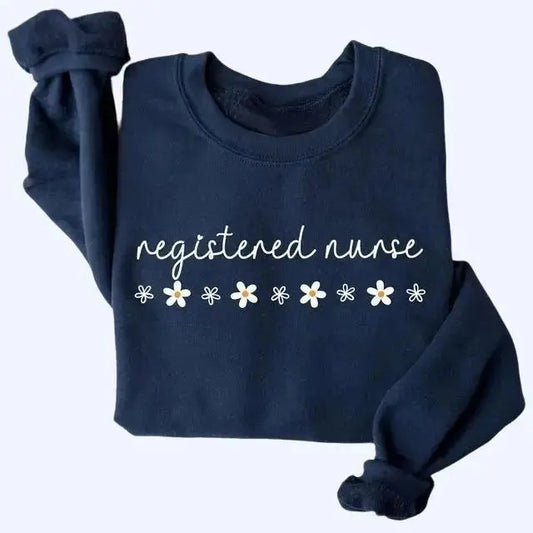 Daisy RN Nurse Sweatshirt, Nurse Shirt, Nursing Crewneck, Registered Nurse Shirt, Graduation Gift For New Nurse, Floral Nurse Shirt, ER RN Tee, Gift For Her