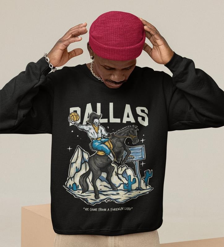 Dallas Basketball Sweatshirt,  Vintage Dallas Graphic Sweatshirt, 90s Style Dallas Crewneck T-Shirts, Hoodie | WearSparks.com