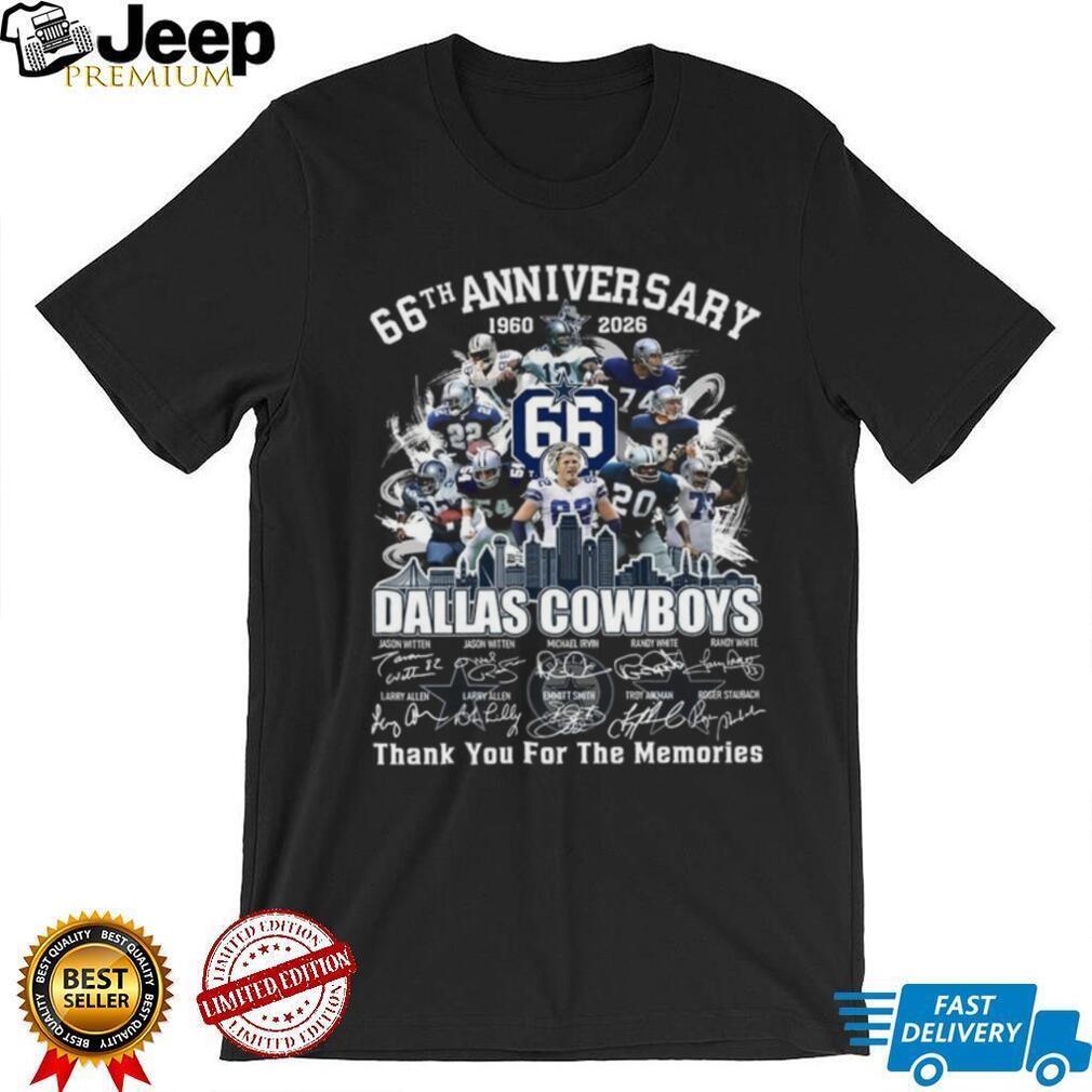 Dallas Cowboys 66th Anniversary 1960 2026 Legends Signatures Football Team Shirt