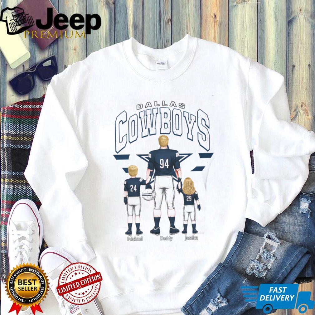 Dallas Cowboys Best Dad Ever Custom Name And Number Family T Shirt