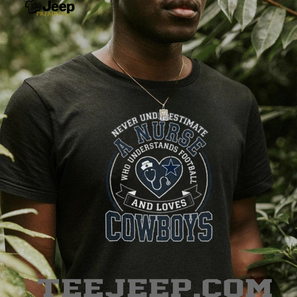 Dallas Cowboys Football Nurse Stethoscope Heart Vintage Navy Blue Fan Men Women T Shirt