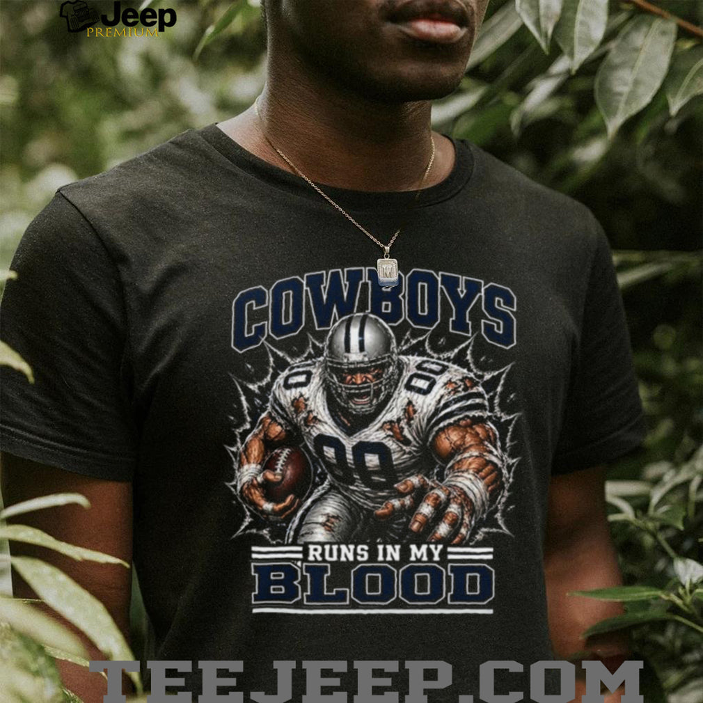 Dallas Cowboys Football Team Runs In My Blood Fan Retro Vintage Men Shirt