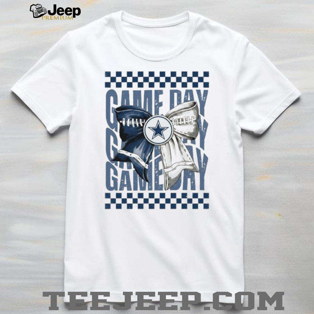 Dallas Cowboys Game Day Football Bow Coquette 2026 Retro Style Fans Women T Shirt