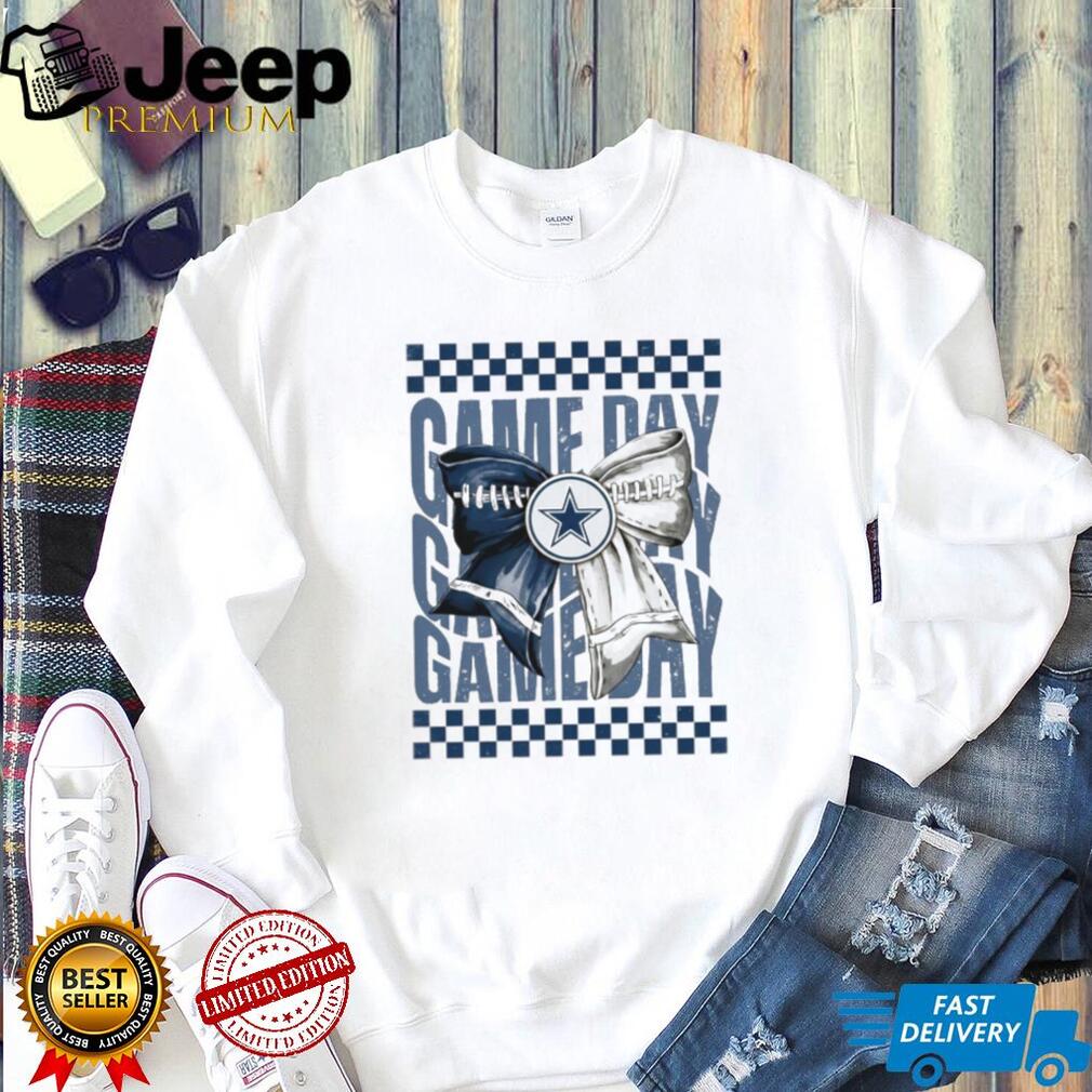 Dallas Cowboys Game Day Football Bow Coquette 2026 Retro Style Fans Women T Shirt