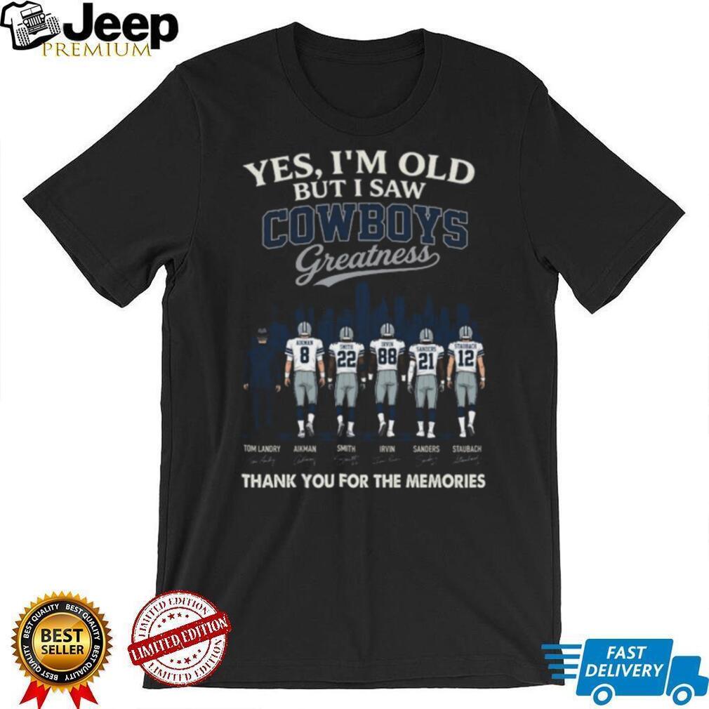Dallas Cowboys Greatness Tom Landry Aikman Smith Irvin Vintage Men Fans Football T Shirt
