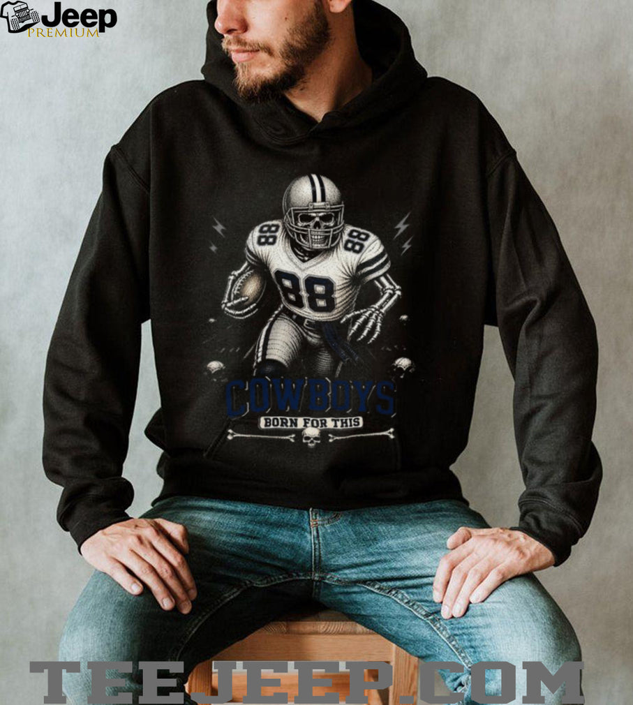 Dallas Cowboys Skeleton Football Player Born For This Retro Sports Game Day Shirt