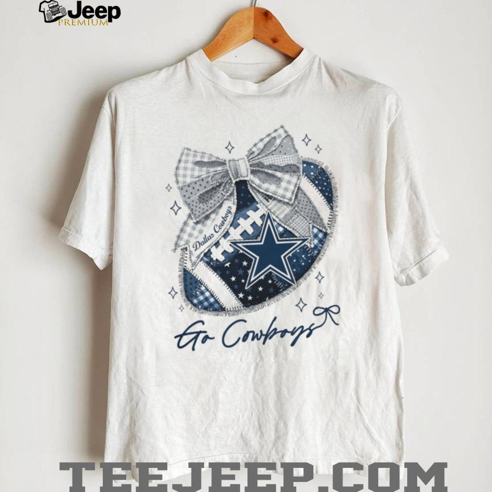 Dallas Cowboys Star Patchwork Bow Coquette T Shirt