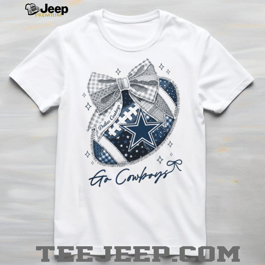 Dallas Cowboys Star Patchwork Bow Coquette T Shirt