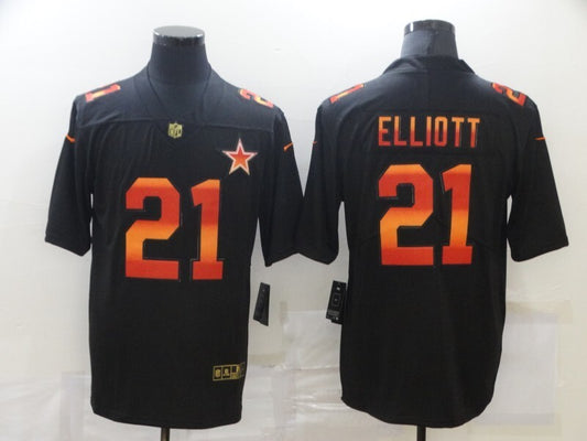 Dallas Cowboys #21 Ezekiel Elliott Black Edition Adult 083