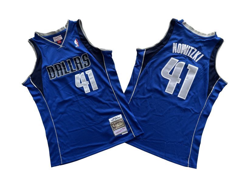 Dallas Mavericks #41 Dirk Nowitzki Mavericks 41 # Light Blue 10-11 Season Mitchell Retro Jersey