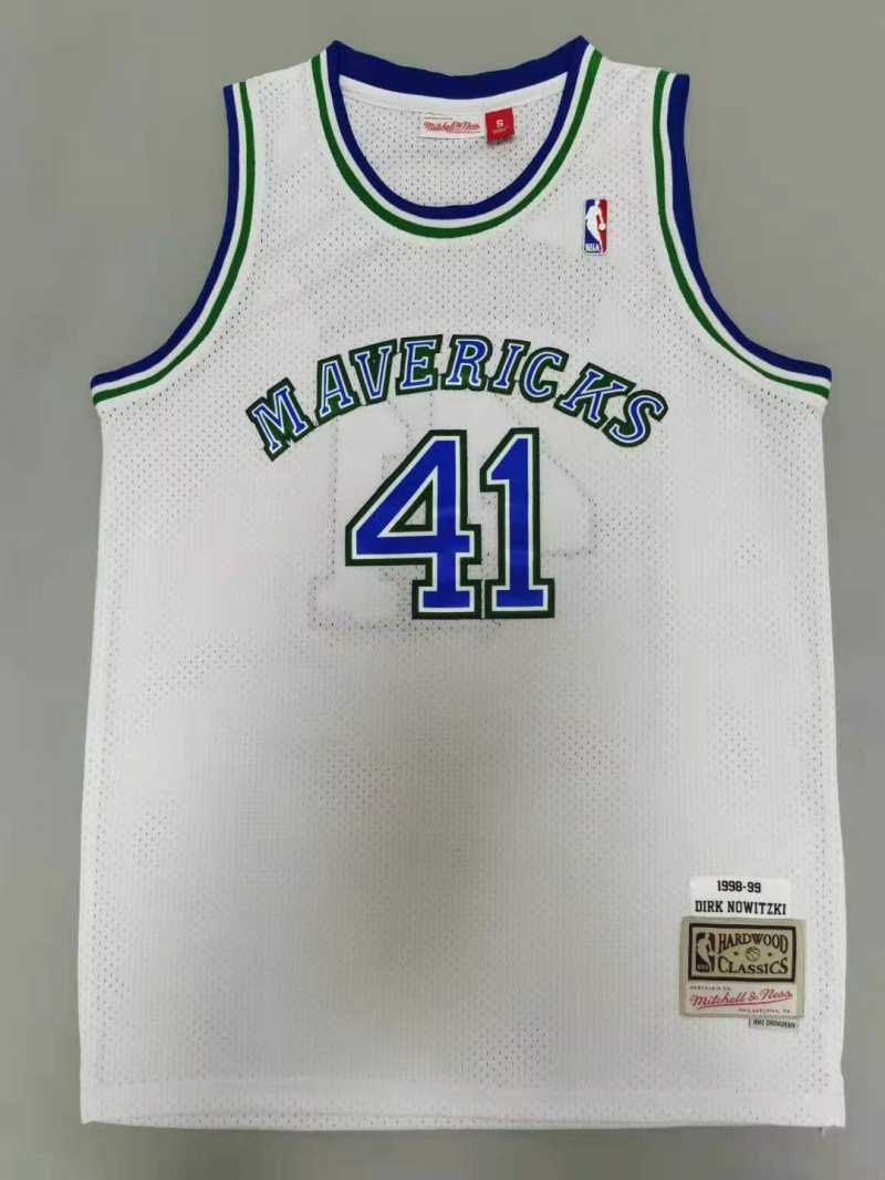 Dallas Mavericks #41 Dirk Nowitzki Mavericks 41# Retro - White Style 2