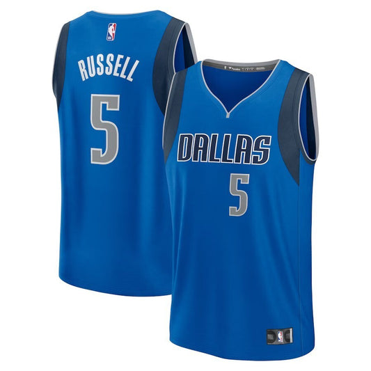 Dallas Mavericks #5 D'Angelo Russell Replica Player Jersey - Icon Edition - Blue