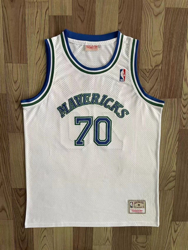 Dallas Mavericks #70 rodman m&n jersey white Style 2